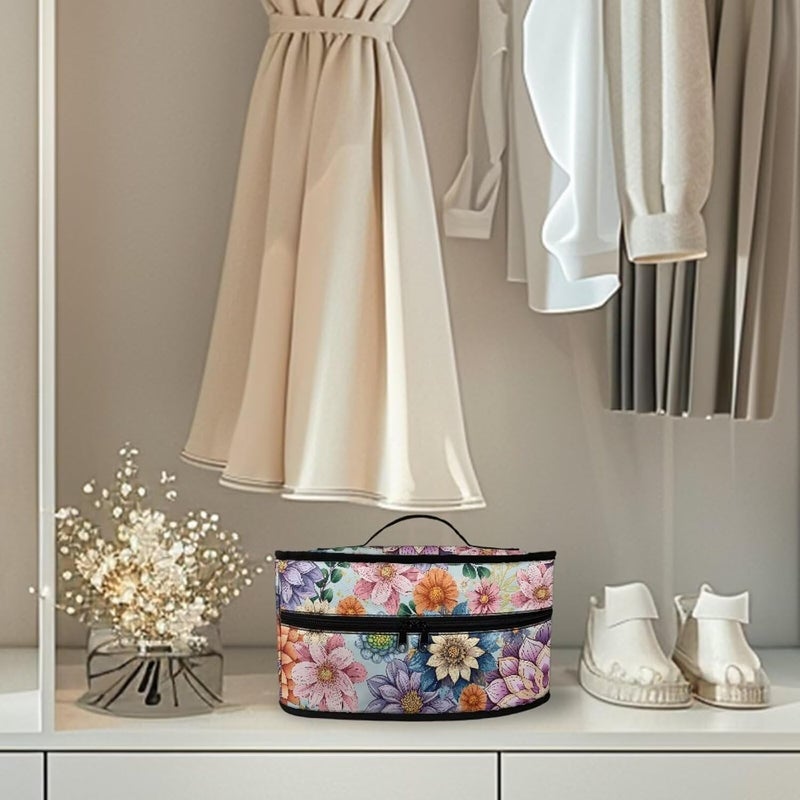 Goncariar Steam Iron Storage Bag with Zipper Handle, Foldable Portable Iron Storage Case Protective Carrying Bag Universal for Most Irons- Bright Blossom - Image 4